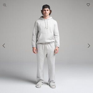 Skim Men's Fleece Lounge Classic‎ Hoodie in Light Heather Grey